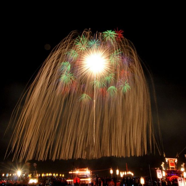 Katakai Fireworks Festival dedicating for Asahara Shrine Fall Festival