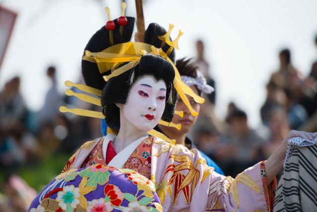 燕市樱花节 分水花魁巡游